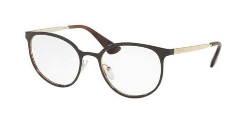 PRADA Eyeglasses PR53TV DHO1O1 Brown/Pale Gold 52MM